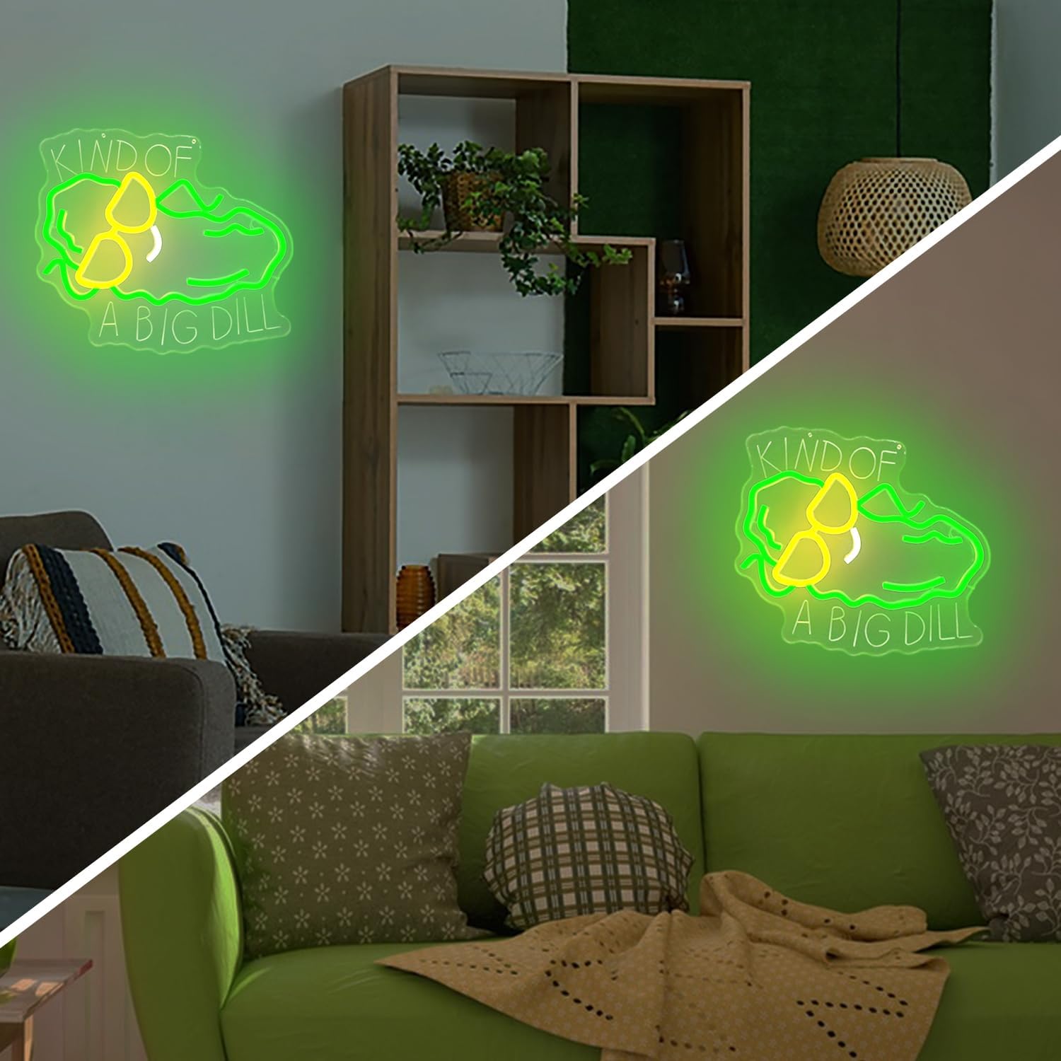 Dill Pickle Neon Sign Funny Pickle Led Sign Dimmable Pickles Gifts Led Wall Decor Kind Of A Big Dill Neon Lights Gag Cucumber Neon Wall Art for Home Kitchen
