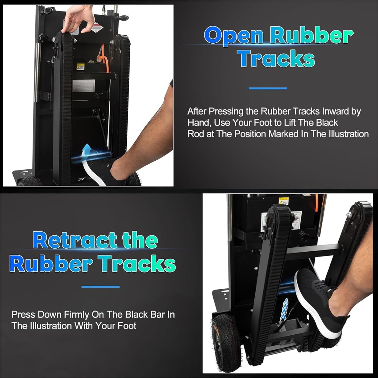 Carro Eléctrico para Subir Escaleras Duradero Carros para Subir Escaleras con Carga Carretilla para Subir Escaleras Eléctrica Portátil Mover Muebles Equipos Pesados,03