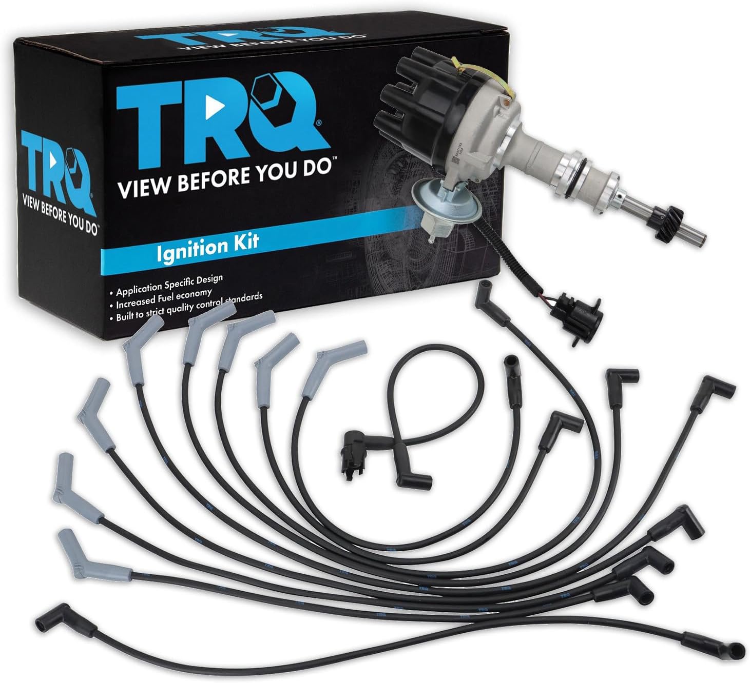 TRQ Ignition Kit 2 Piece Compatible with 1983-1986 Ford Bronco E-100 E-150 E-250 E-350 Econoline Econoline Club Wagon F-150 F-250 F-350 1986 Mercury Grand Marquis