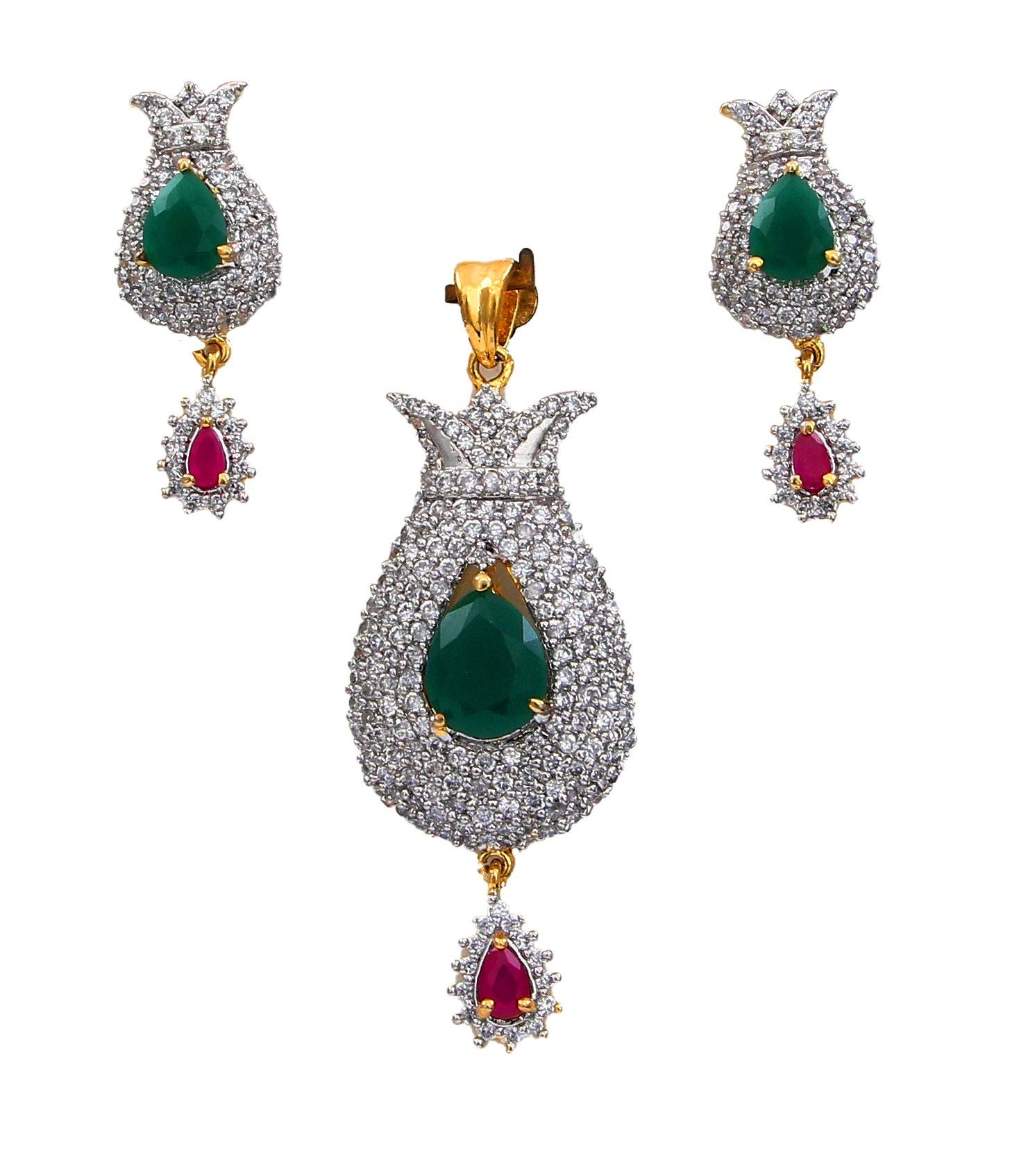 Esmeralda verde india talla pera en cobre chapado en oro para regalo 3