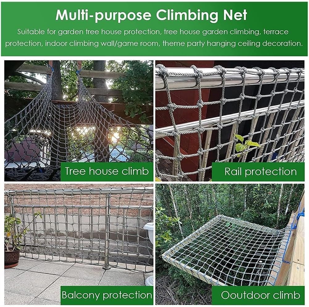 Red de escalada de carga al aire libre para casa de árbol de nailon para remolque, parque infantil, red de seguridad para columpios, red de seguridad para niños (tamaño: 2 x 3 m)