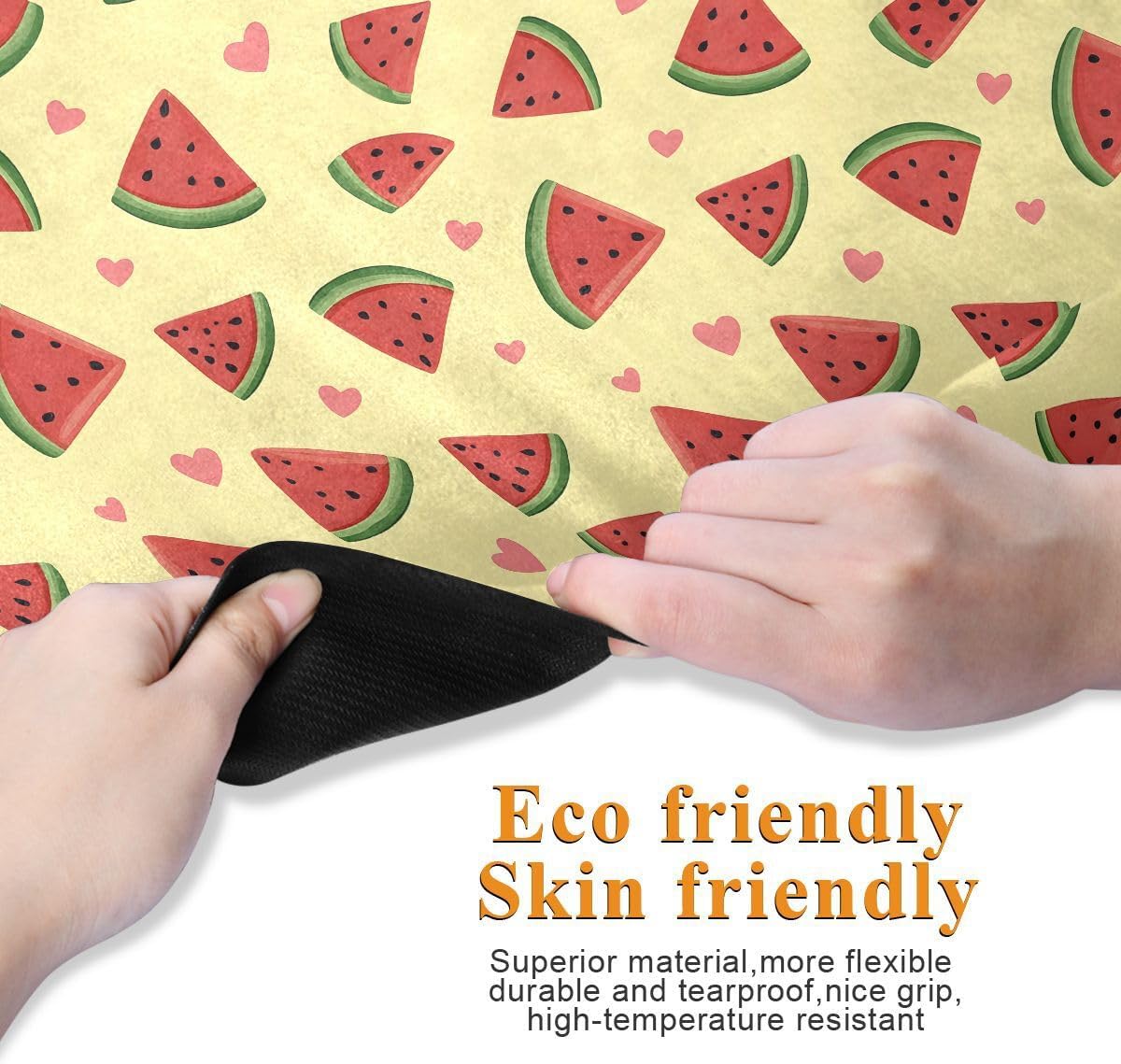 ALAZA Watermelon Heart Pattern Yoga Mat Non Slip Fitness Exercise Mat, Workout Mat for Yoga, Pilates and Floor Exercises