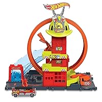 Hot Wheels - City Caserma dei Pompieri con Super Loop, con 1 macchinina