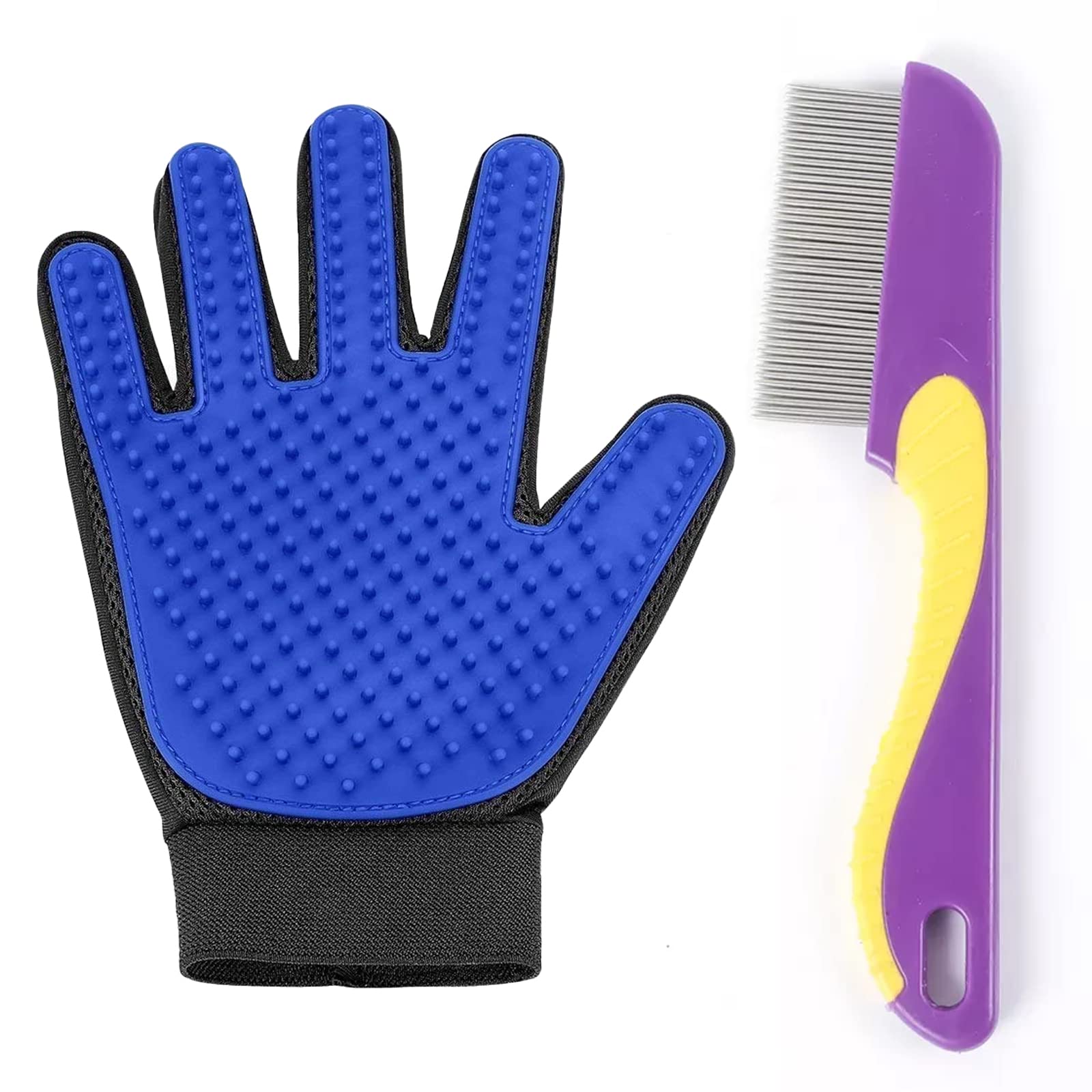 Emily Pets Dog and Cat Flea Comb - for Most Dogs, Cats, Rabbits, Pets – Grooming Tool to Remove Fleas, Mites, Ticks, Dandruff Flakes – Safe and Fine Pins With hair removing gloves (color may vary) (B09Z7T35CC) Amazon Price History, Amazon Price Tracker
