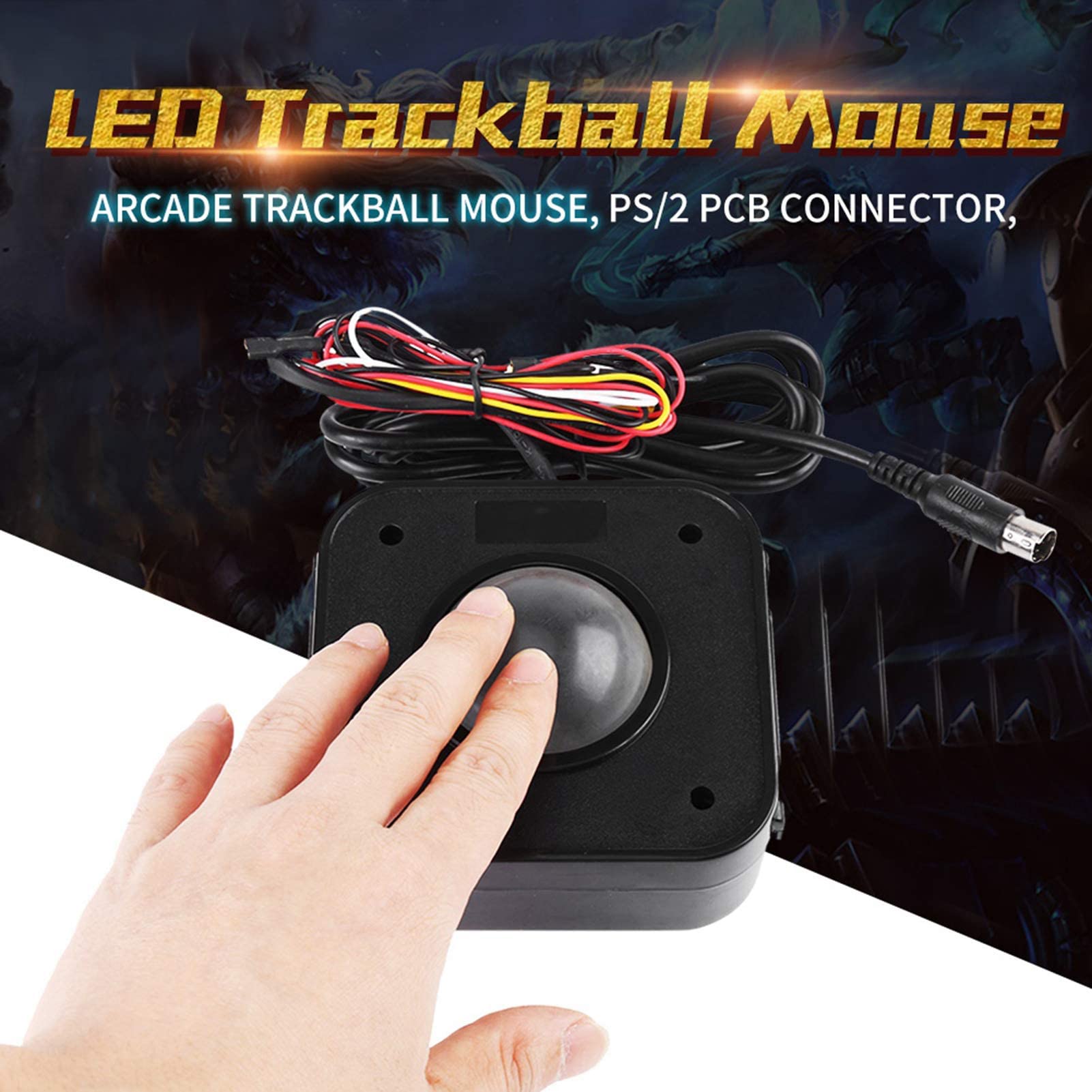 WANGCL connettore Rotondo del PWB del Topo PS/2 della Sfera Rotante di 4.5cm LED, Sfera Rotante Metallica di USB per la Galleria