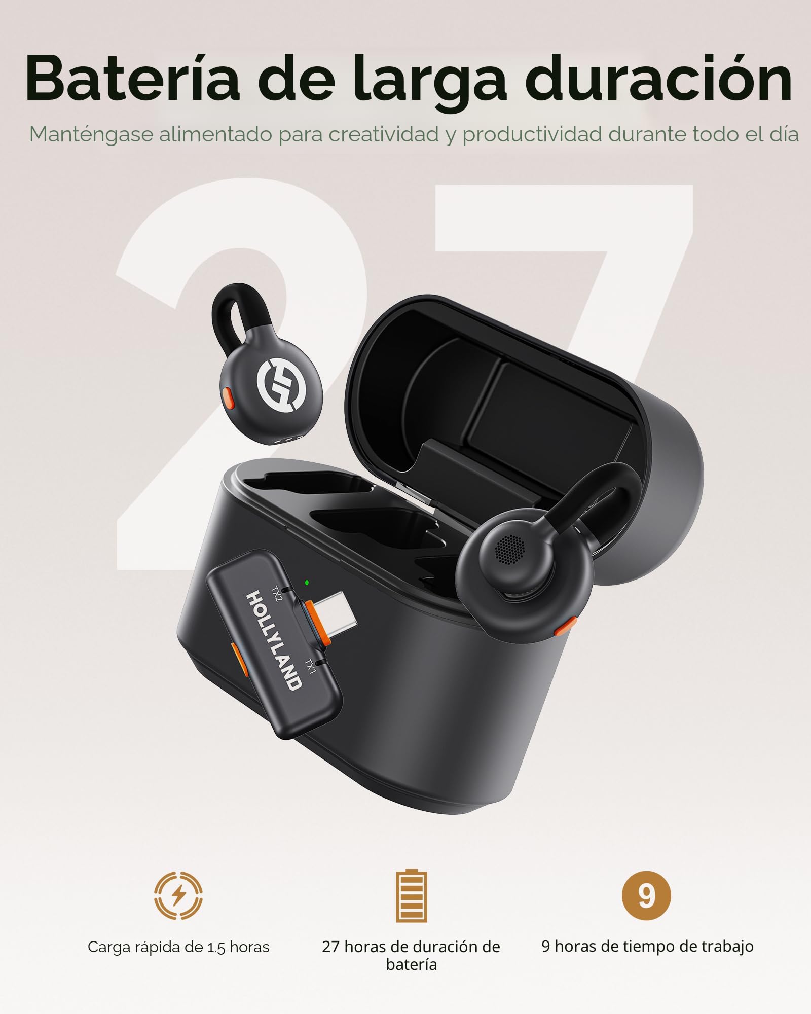 Amazon.com: Hollyland Lark M2S - Micrófono inalámbrico con enchufe