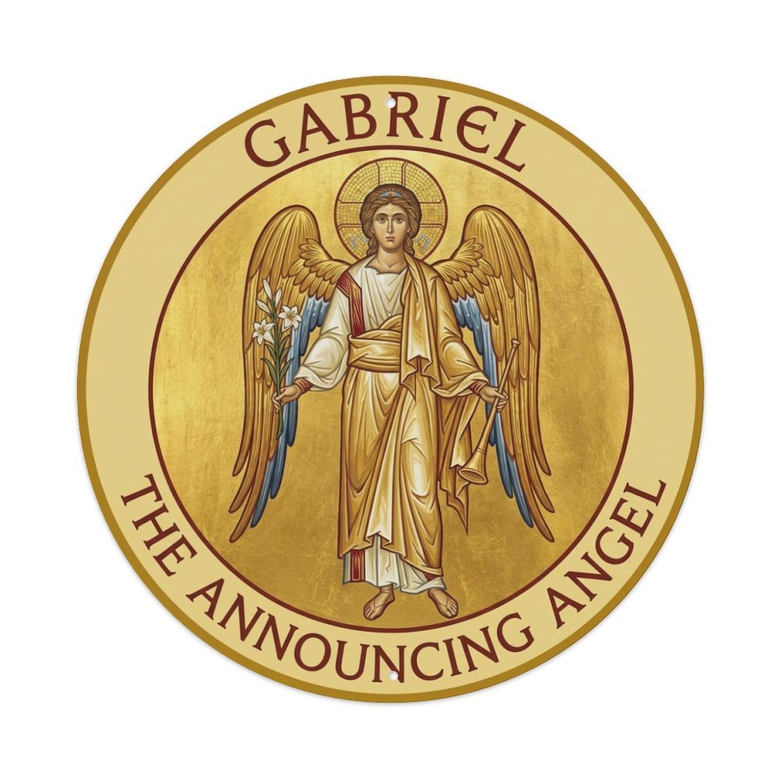 The Announcing Angel Archangel Gabriel Annunciation Metal Tin Sign