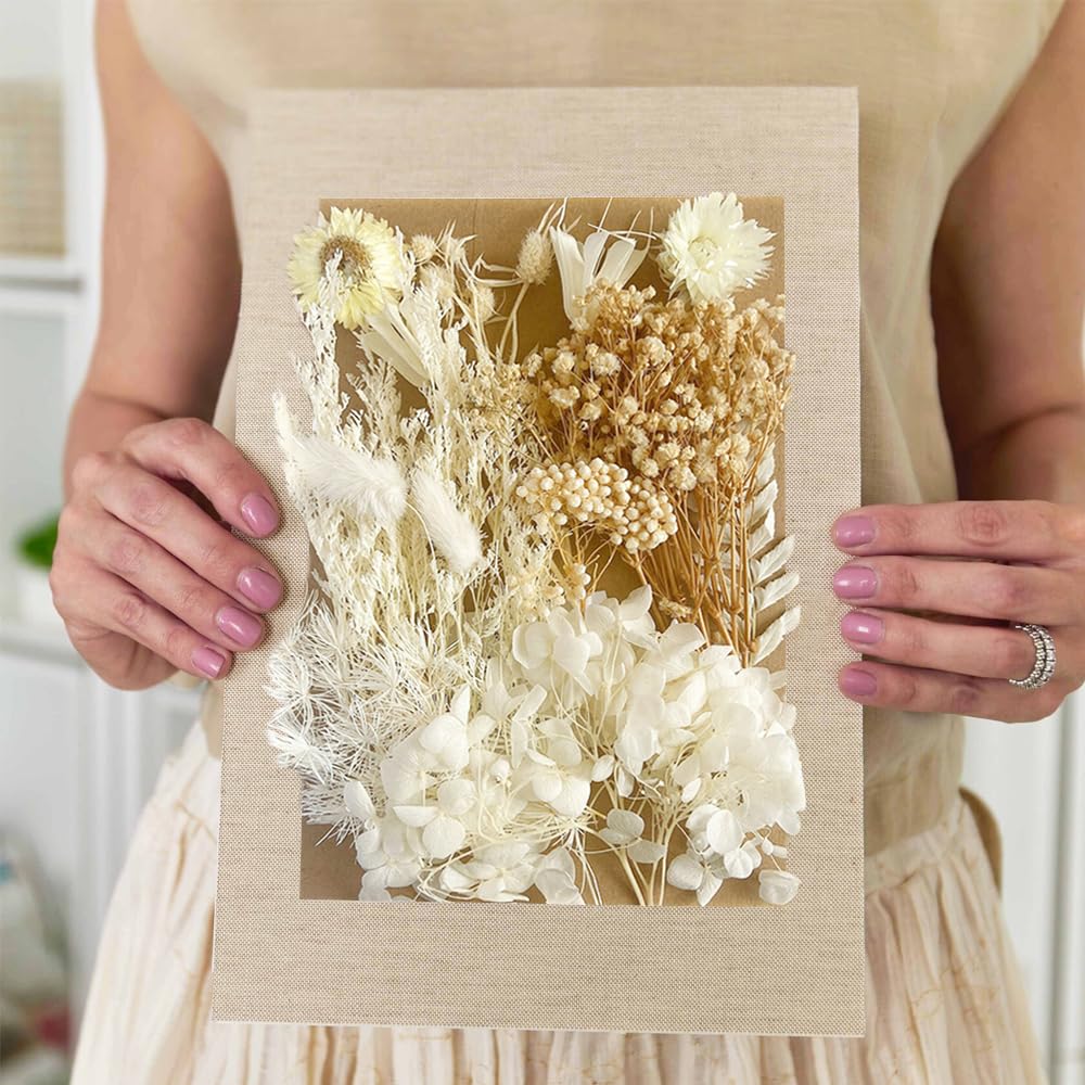 Lot De Fleurs Séchées Naturelles Pour DIY - Idéal Pour Résine, Scrapbooking, Cartes Et Déco Maison