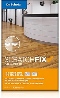 Dr. Schutz SCRATCHFIX Floor Repair Set | Reparatur Set für Hartböden, Designböden aus Vinyl, PVC, CV, Linoleum | entfernt Kratzer mit Repair Stift und Spray | PVC Reparaturset | Vinyl Reparaturset