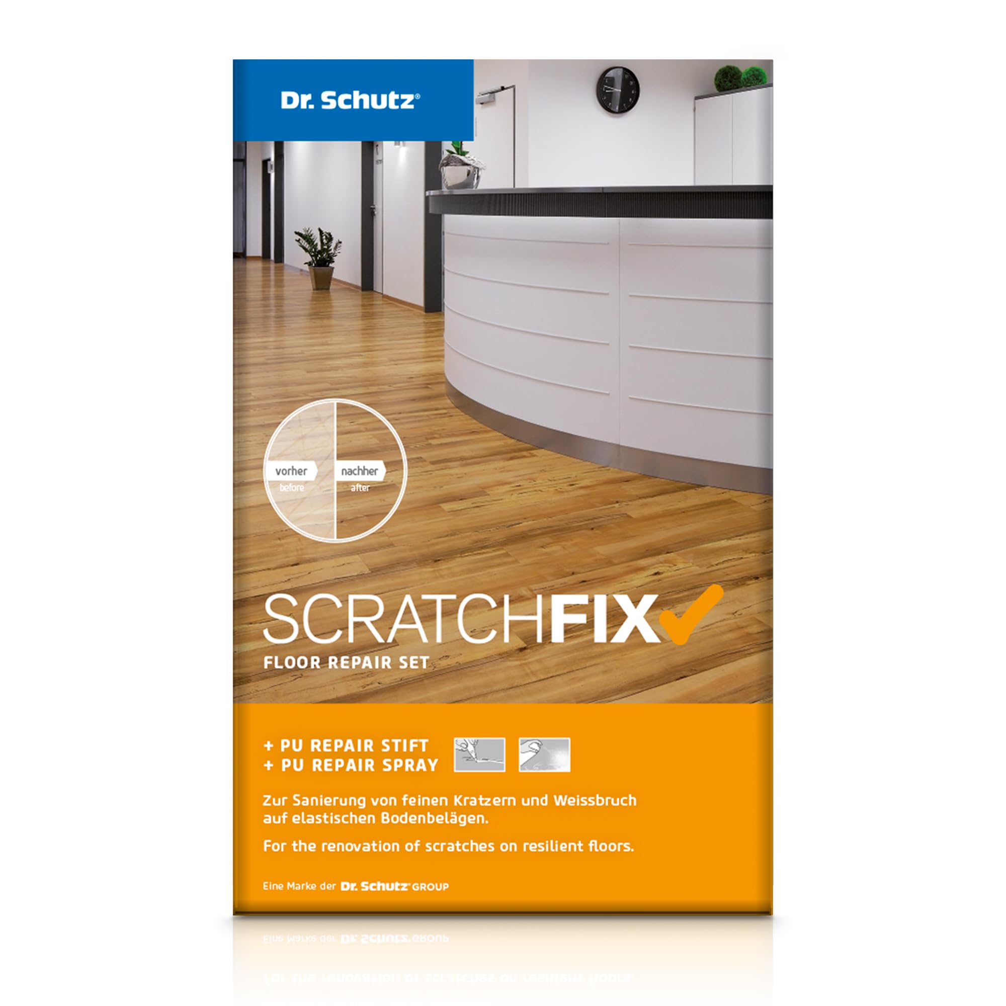 Dr.Schutz Scratch Fix PU Repair Set for Vinyl Floor Coverings, PVC and Linoleum - Scratch Removal - Repair Kit