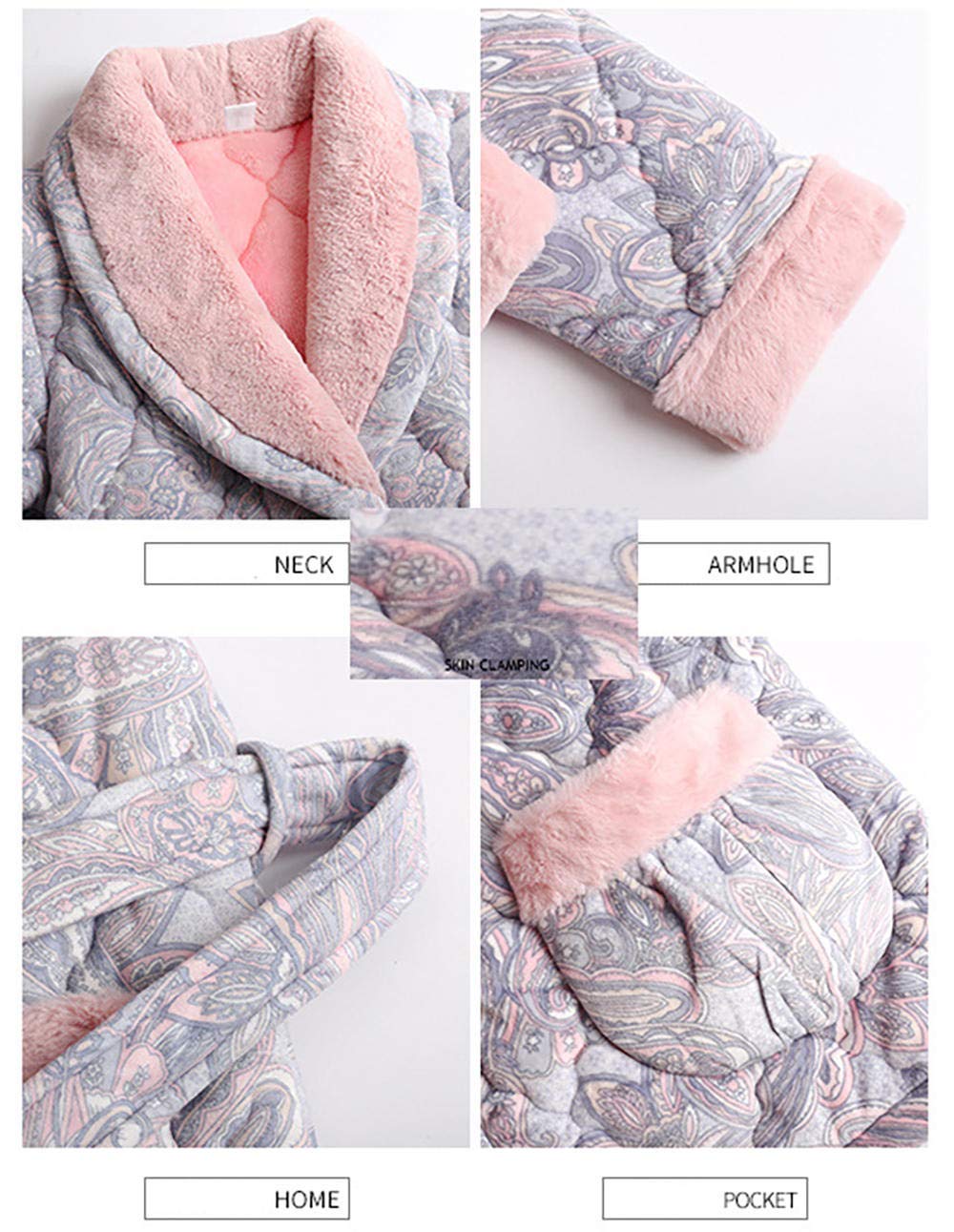 Accappatoio Caldo, Morbido e Accogliente, Indumenti da Notte da Donna, Calda Camicia da Notte Trapuntata, Accappatoio in Velluto Corallo