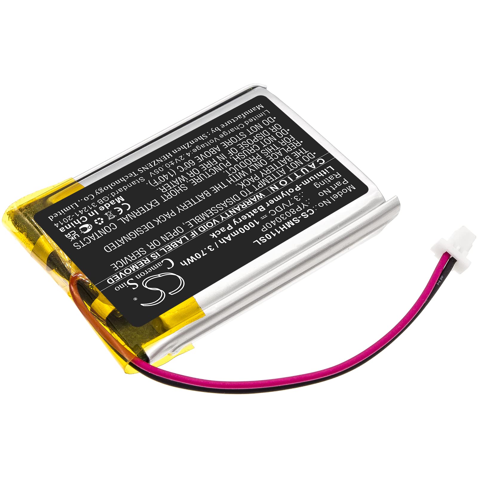 Enyuly 1000mAh Replacement Battery for Sena 10C Pro 10C YP803040P (3.7V)