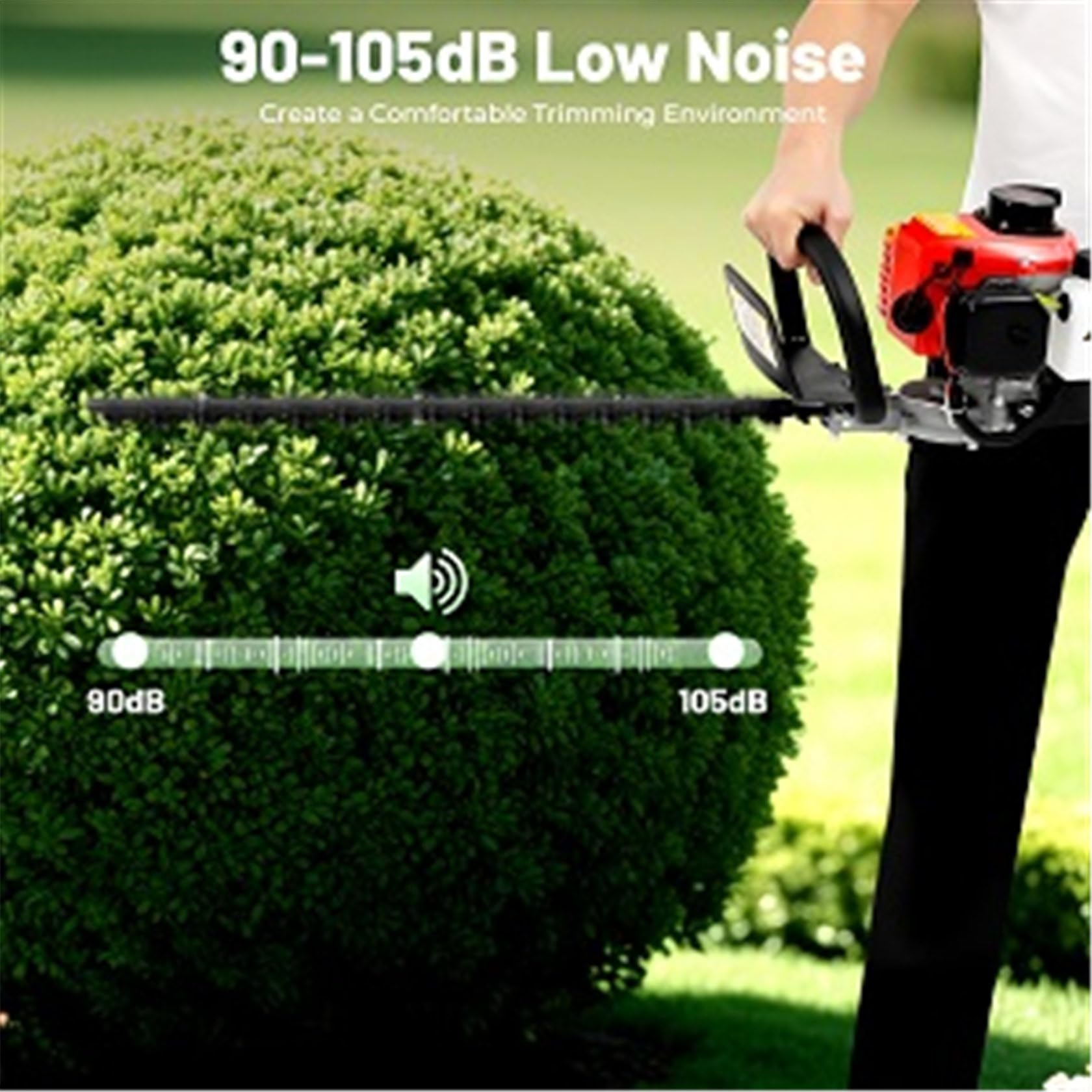 Taille-Haie Thermique Professionnel, 23,66 Cm³, Coupe-Herbe Allongé, Cisaille De Jardin, Taille-Arbustes, Taille-Haie, Lames De 60 Cm (24 Pouces), 1600 W, 2600 Tr/Min.