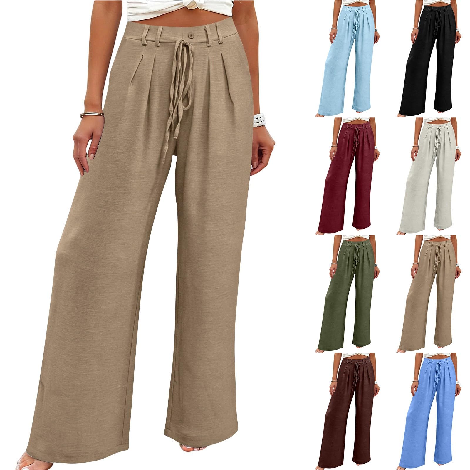Pantalones de descanso para mujer con cintura elástica cómodos y ligeros 7