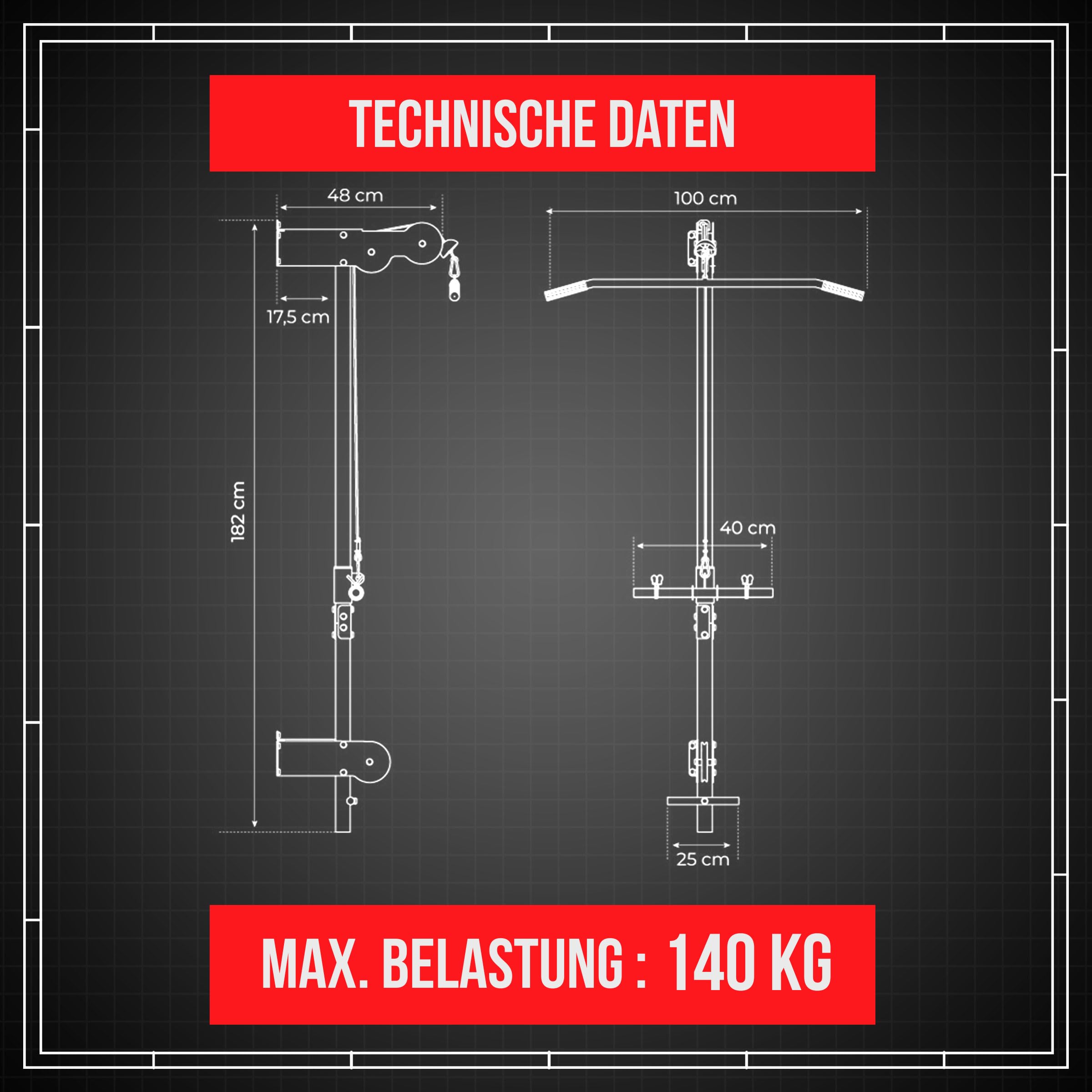 K-Sport: Machine à câble Mural - Parfait pour Les tirets de LAT, Les Extensions de tricep, Les tirettes de tricep et Tous Les Exercices de Machine à câble - L'ultime équipement de Gym
