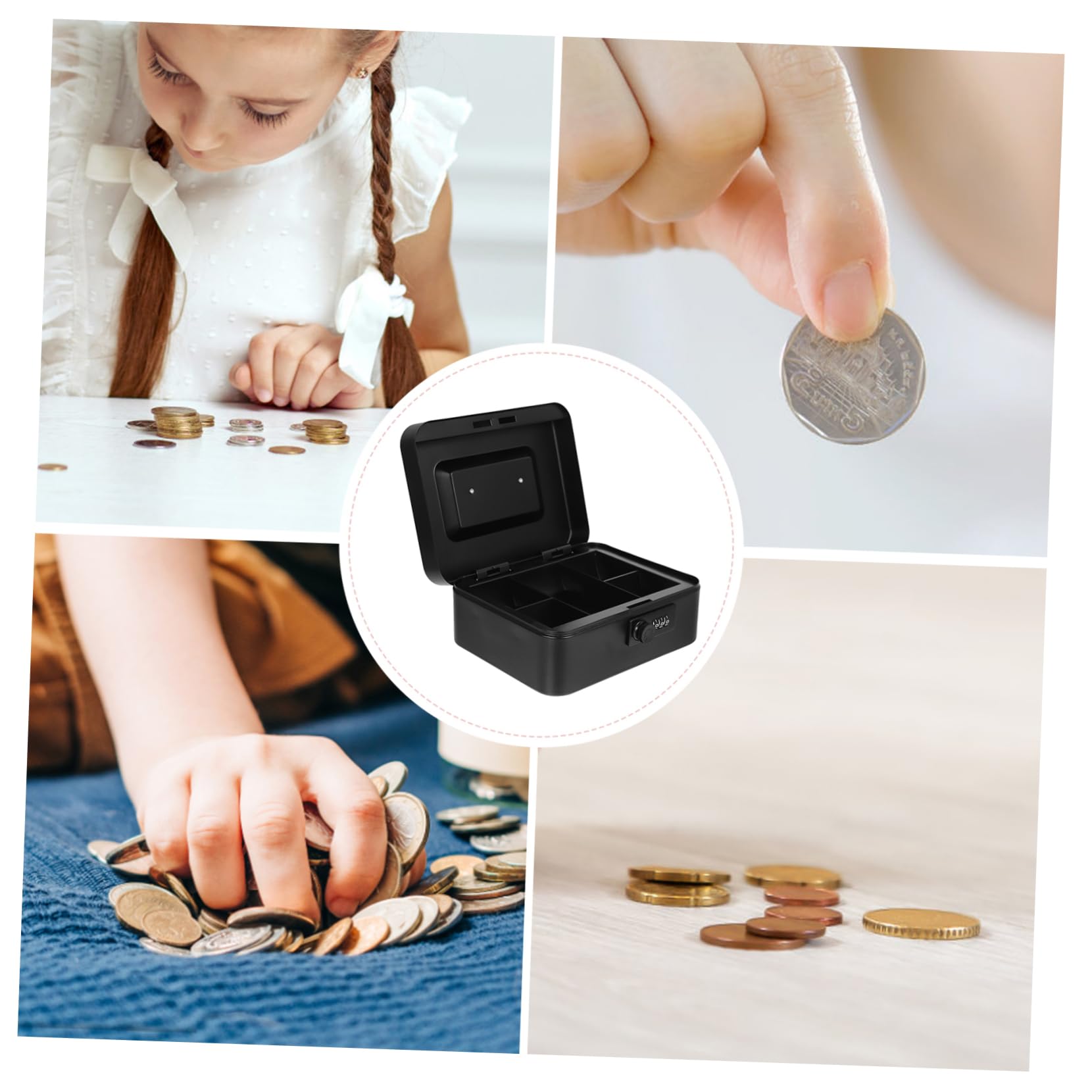 Caja Fuerte con Cerradura Y Llave Caja de Almacenamiento de Dinero con Cerradura Digital Minicaja Fuerte Decorativa para Niños Y Niñas