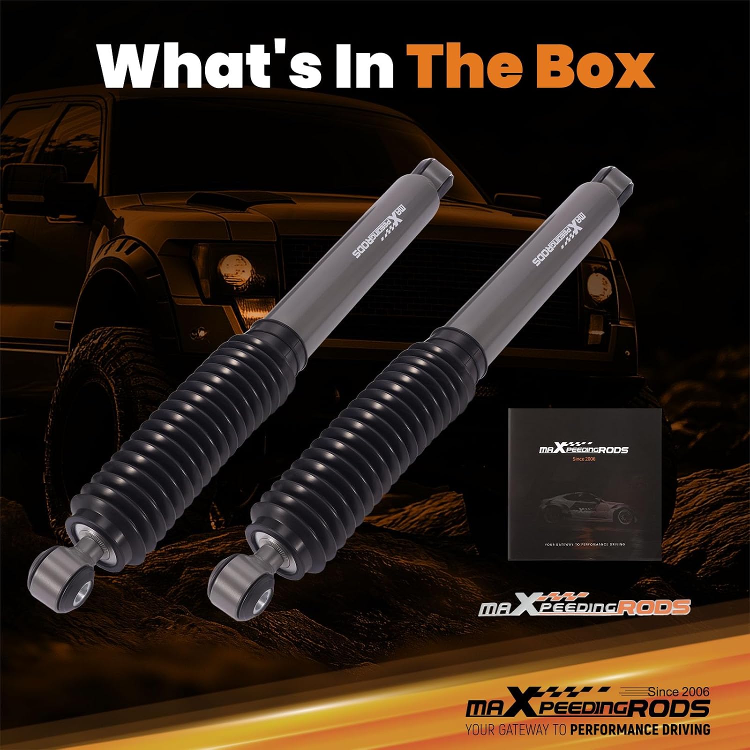 maXpeedingrods 0-2" Rear Shocks for Chevy Silverado/GMC Sierra 1500 1999-2007 2WD/4WD, G1 Lift Shocks
