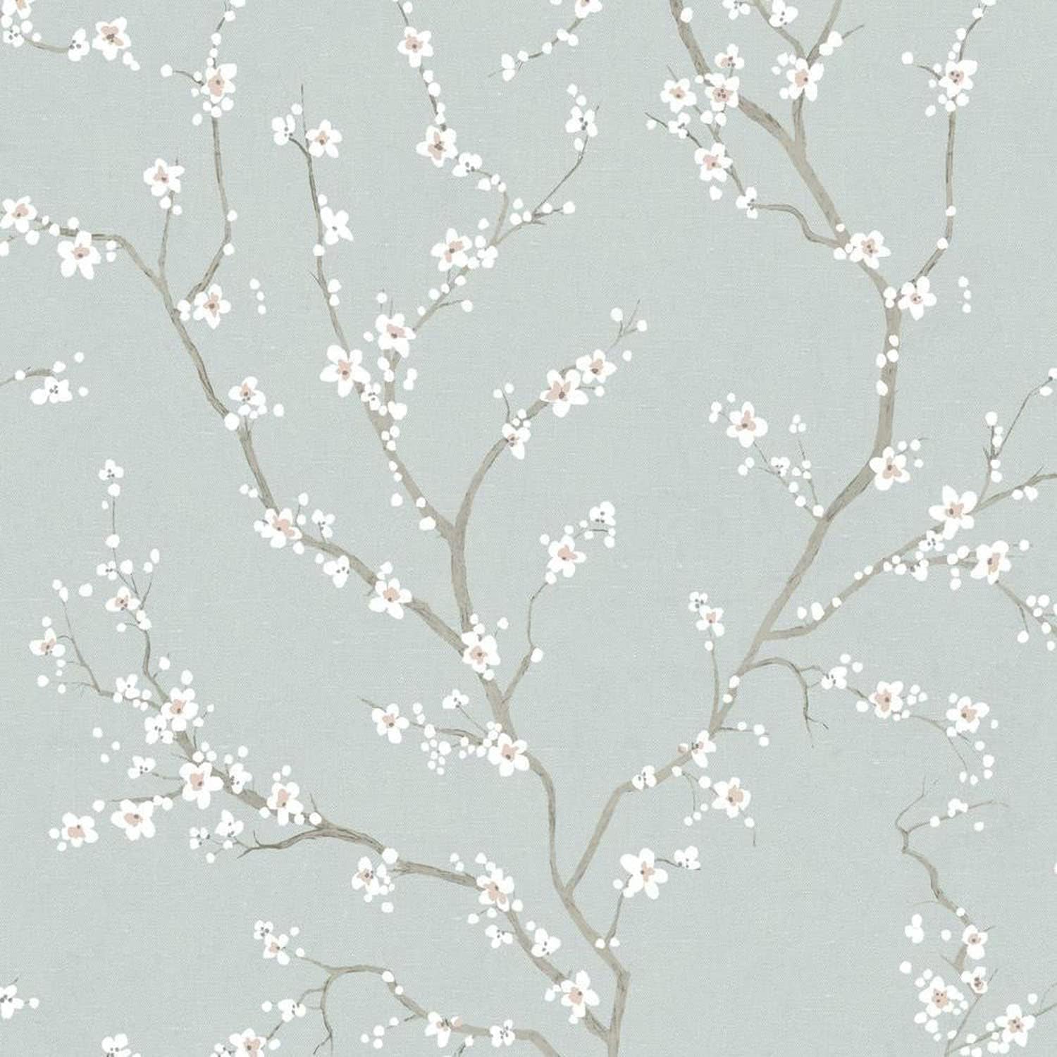 RoomMates RMK11272WP Blue Cherry Blossom Peel and Stick Wallpaper