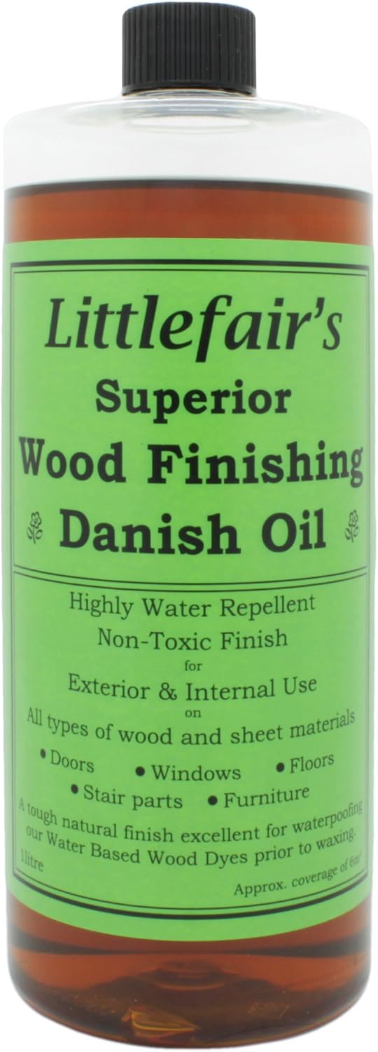 Littlefair’s Danish Oil for Wood 2.5ltr, Water Resistant & Quick-Drying Formula