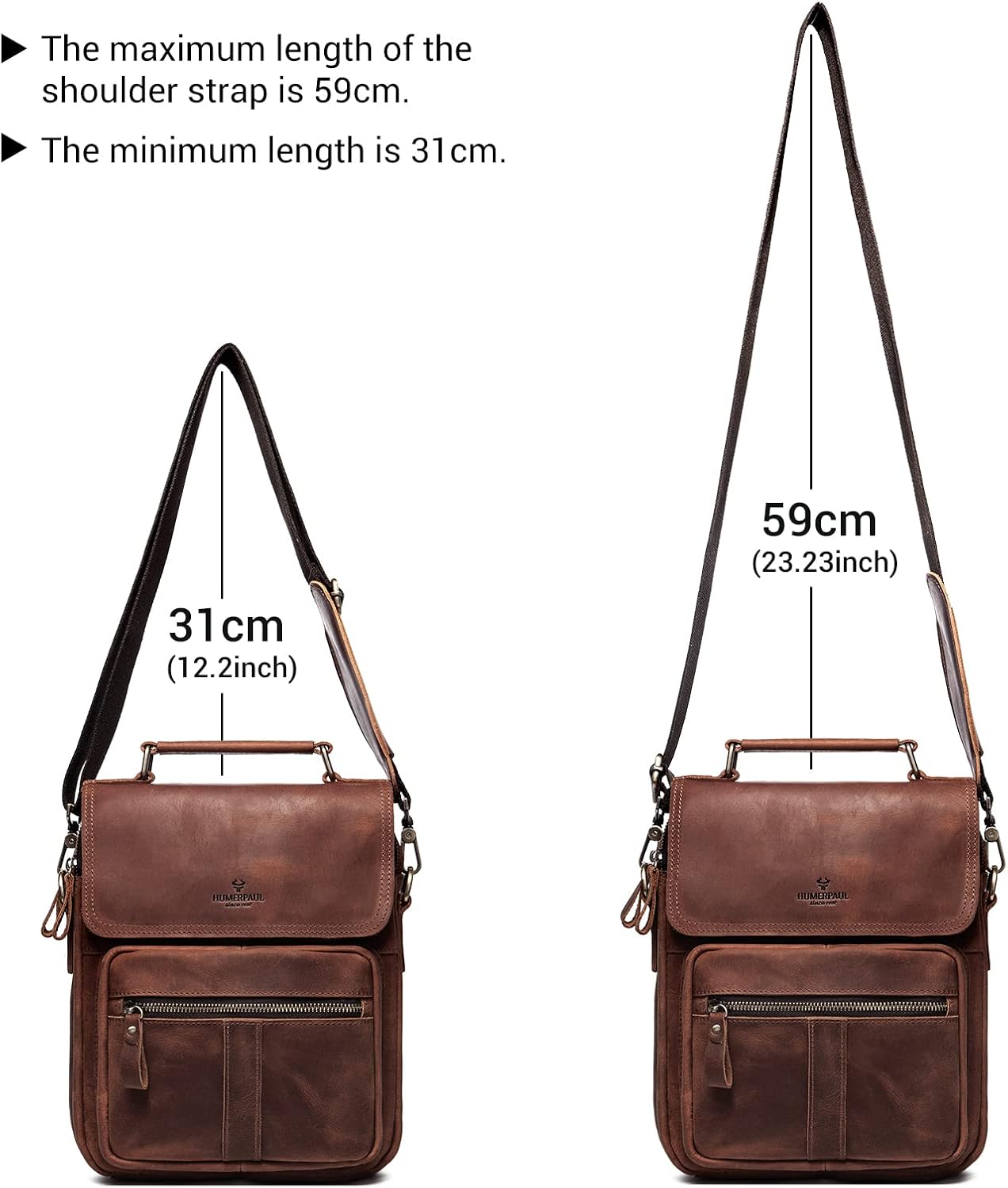 gzcz Leather Sling Shoulder Crossbody Bag Man Purse Messenger Bags for Men Women Outdoor Travel Business | Man, Purse, Outdoor, Travel, Business - Image 6