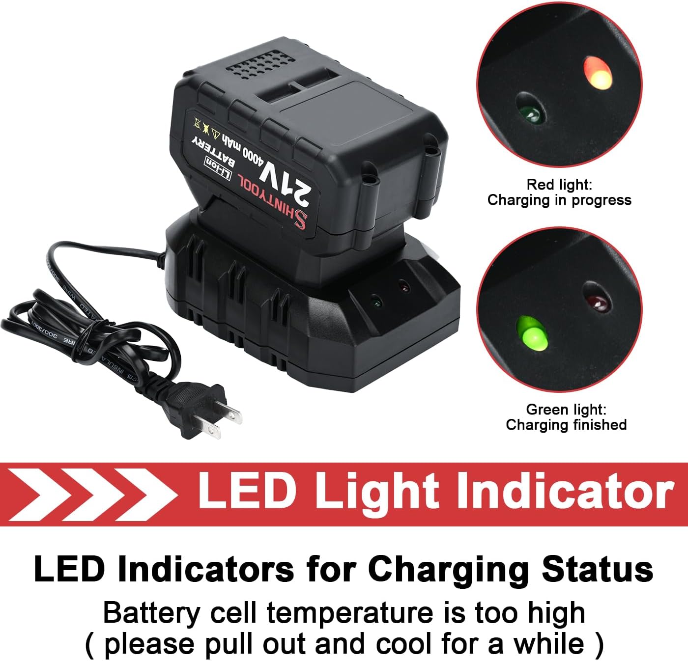 Cordless Blower and Single Port Rapid Charger Base,Portable Mini Blower and 1 Port Battery Base for Inflating,Blowing,Car Drying,Clearing Dust by SHINTYOOL
