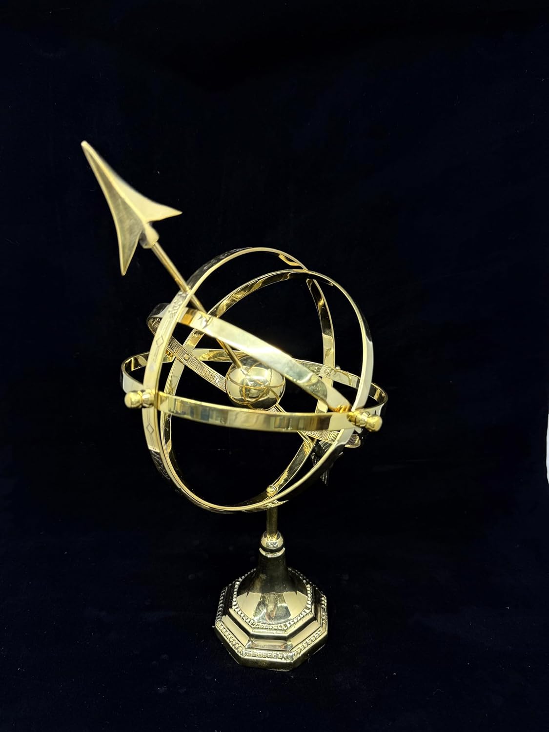 Decorative Armillary Sphere – Solid Brass Astronomical Globe Model – Vintage Style Celestial Globe for Office, Study, and Home Decor