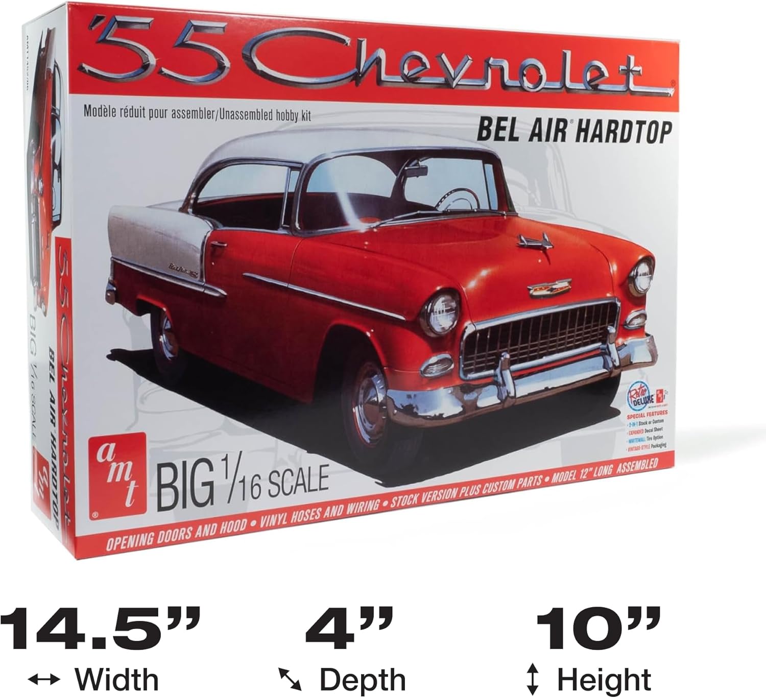 AMT 1955 Chevy Bel Air Hardtop 1:16 Scale Model Kit - Image 5