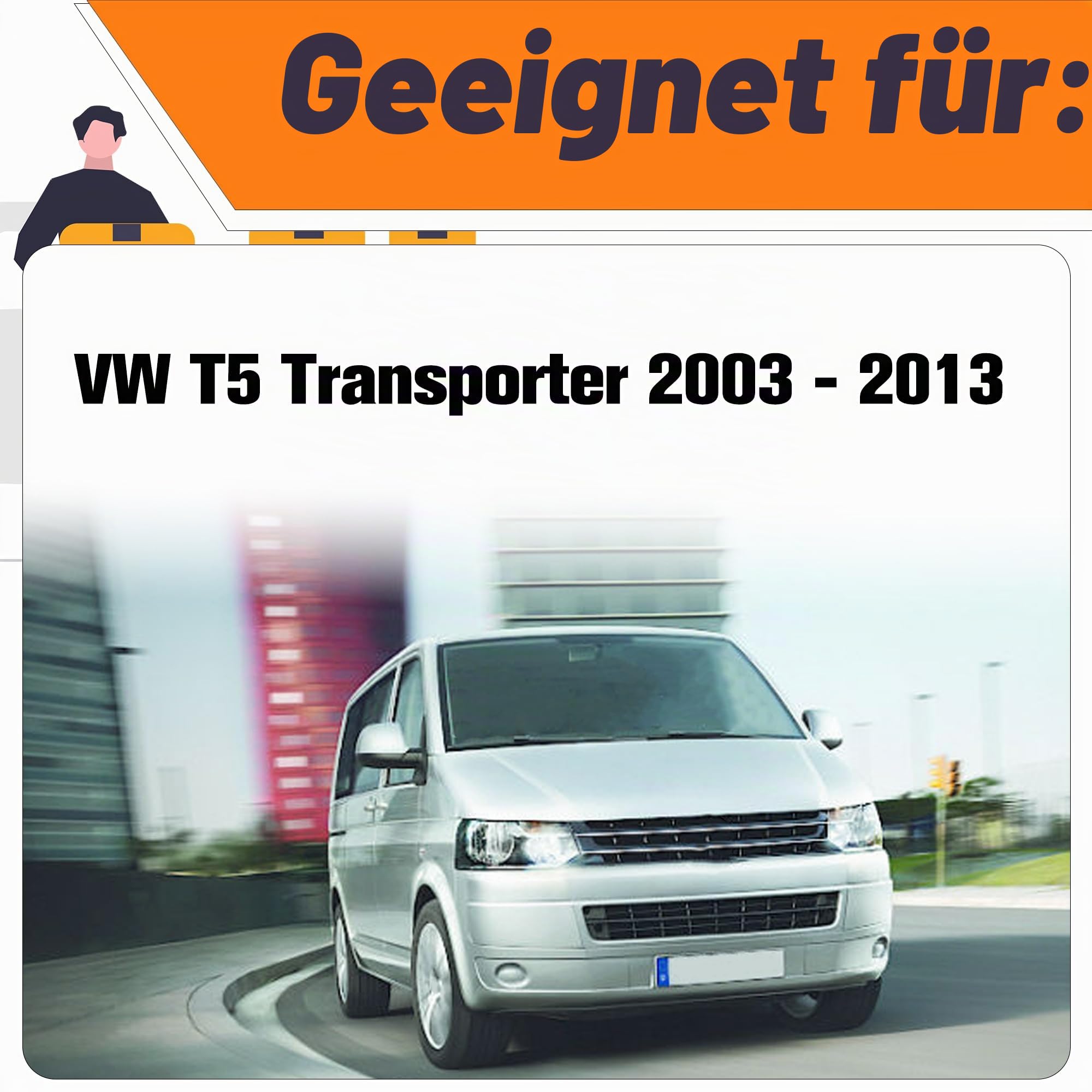 Aschenbecher und Becherhalter kompatibel für VW T5 Transporter 2003-2013, Rechtslenkung, Front-Aschenbecher und Münzhalter, Ersatz für 7H285860130T