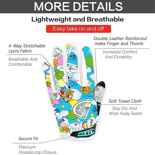 Miniatura 2 de Kids Bike Gloves Boys Girls Gel Padded Full FingerHalf Finger Road Riding Mountain Bicycle Non-Slip Cycling Glove for Youth Junior Children Ages 2-11