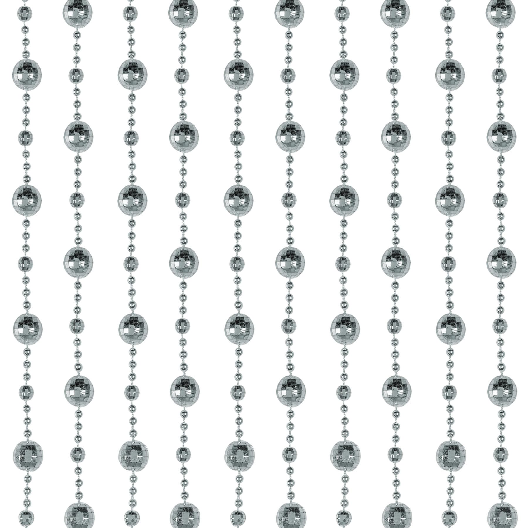 Rideau plastique perles disco argenté Beistle S50377-SAZ2 décoration anniversaire 70s