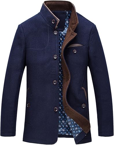 Chouyatou Chaqueta para hombre con textura, abrigo de lana