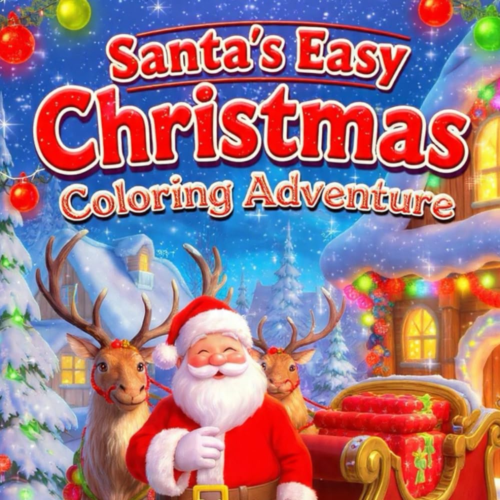 Christmas Magic Made Easy: Fun and Beautiful Holiday Coloring Book for Kids: Santa’s Easy Christmas Coloring Adventure: Cute and Festive Pages for Little Artists