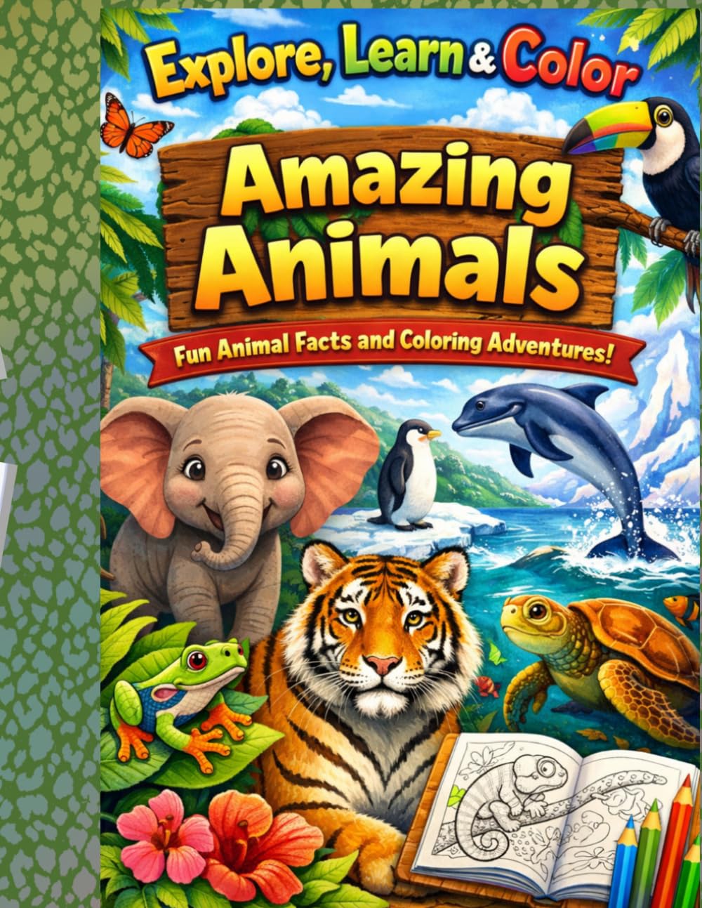 Explore, Learn & Color: Amazing Animals: Fun Animal Facts and Coloring Adventures!