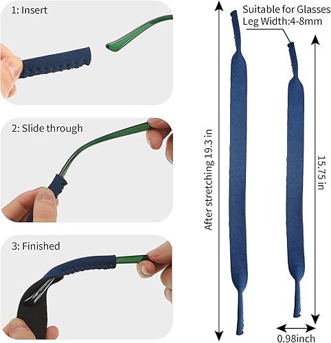 Miniatura 2 de Frienda 10 piezas de retenedor flotante de gafas de sol de neopreno duradero, correas flotantes para gafas de sol, soporte suave para gafas para