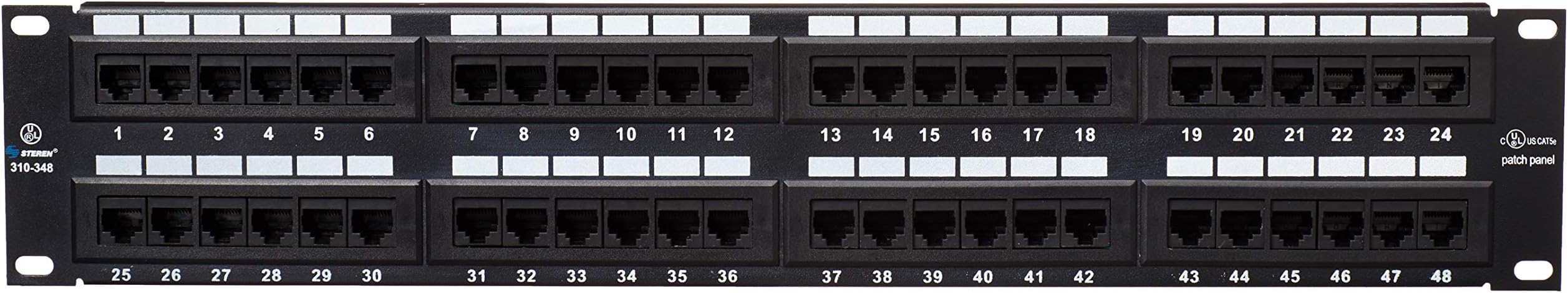 STEREN310-348 Cat5e 48-Port Loaded Patch Panel
