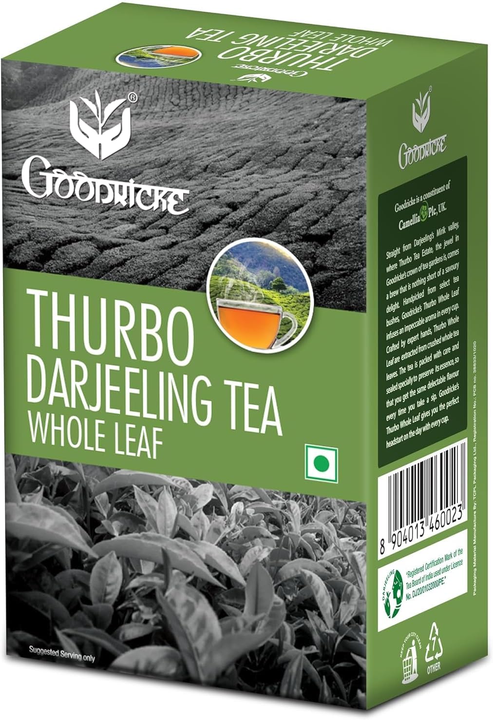 GOODRICKE Thurbo Darjeeling Tea - 100gm (Pack of 1) | 100% Pure & Original Single Estate Whole Leaf Tea | Premium Black Long Loose Tea Leaves with Rich Taste