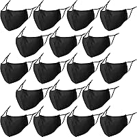 ATZNZIK 18 Pack Reusable Washable Cloth Face Masks for Adults - Adjustable Ear Loops, Breathable 3-Layer Cotton with Filter Pocket