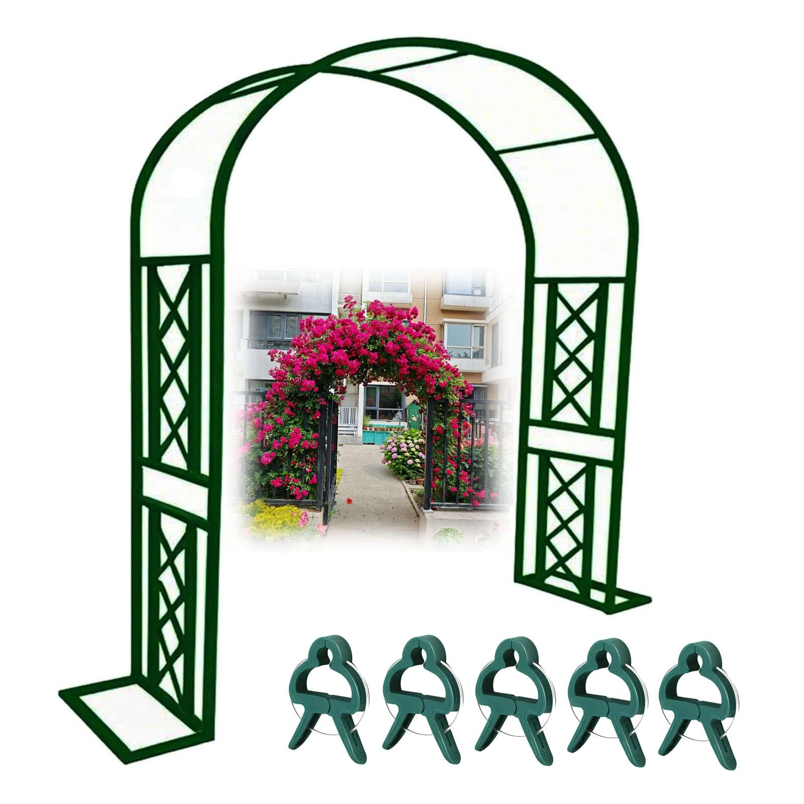 Arche de pergola en métal pour créer un jardin de roses rêvé