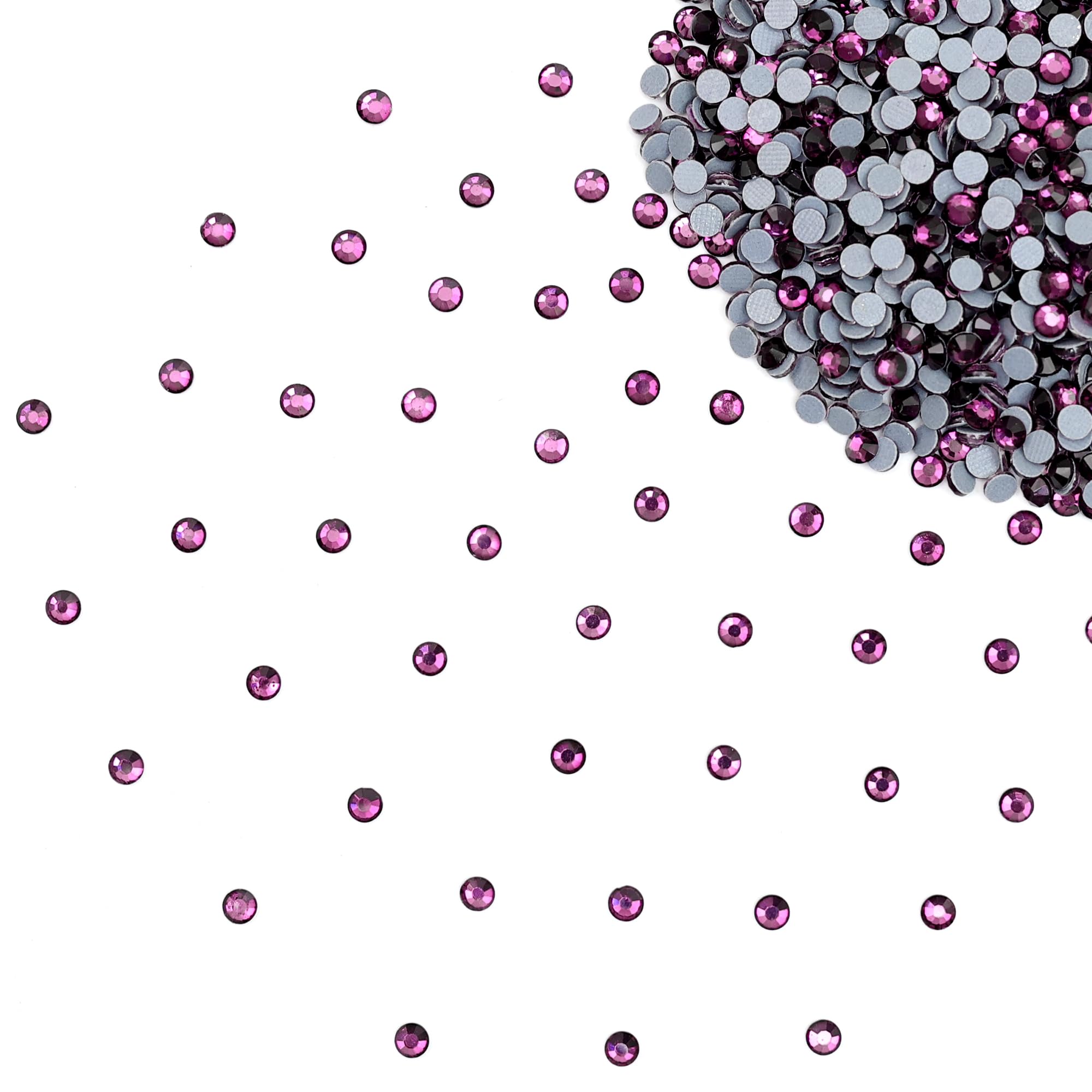 EmbroideryMaterial Round Flatback Hotfix Glass Crystal Rhinestones for Wedding Dress Embellishments, Craft, Footwear, Bags, Jewellery Making, DIY (SS16, 4MM, Amethyst Color, 1440 Pieces)