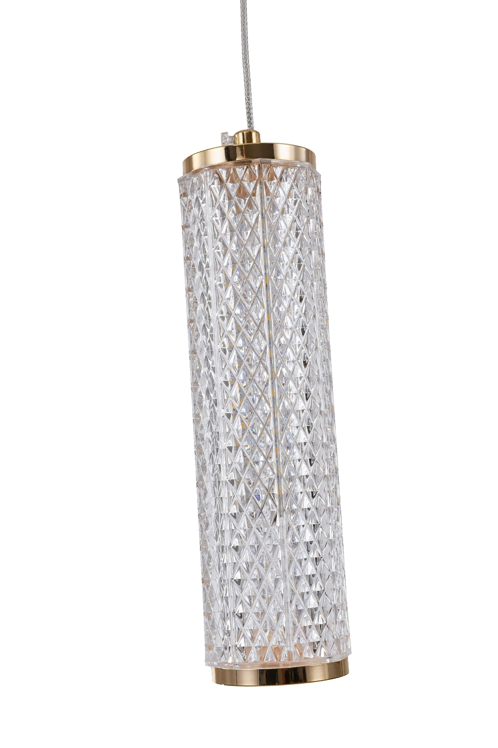 PENDENTE FLUTE DOURADO (D)7CM (A)22,7CM 1X 3000K 525LM LED