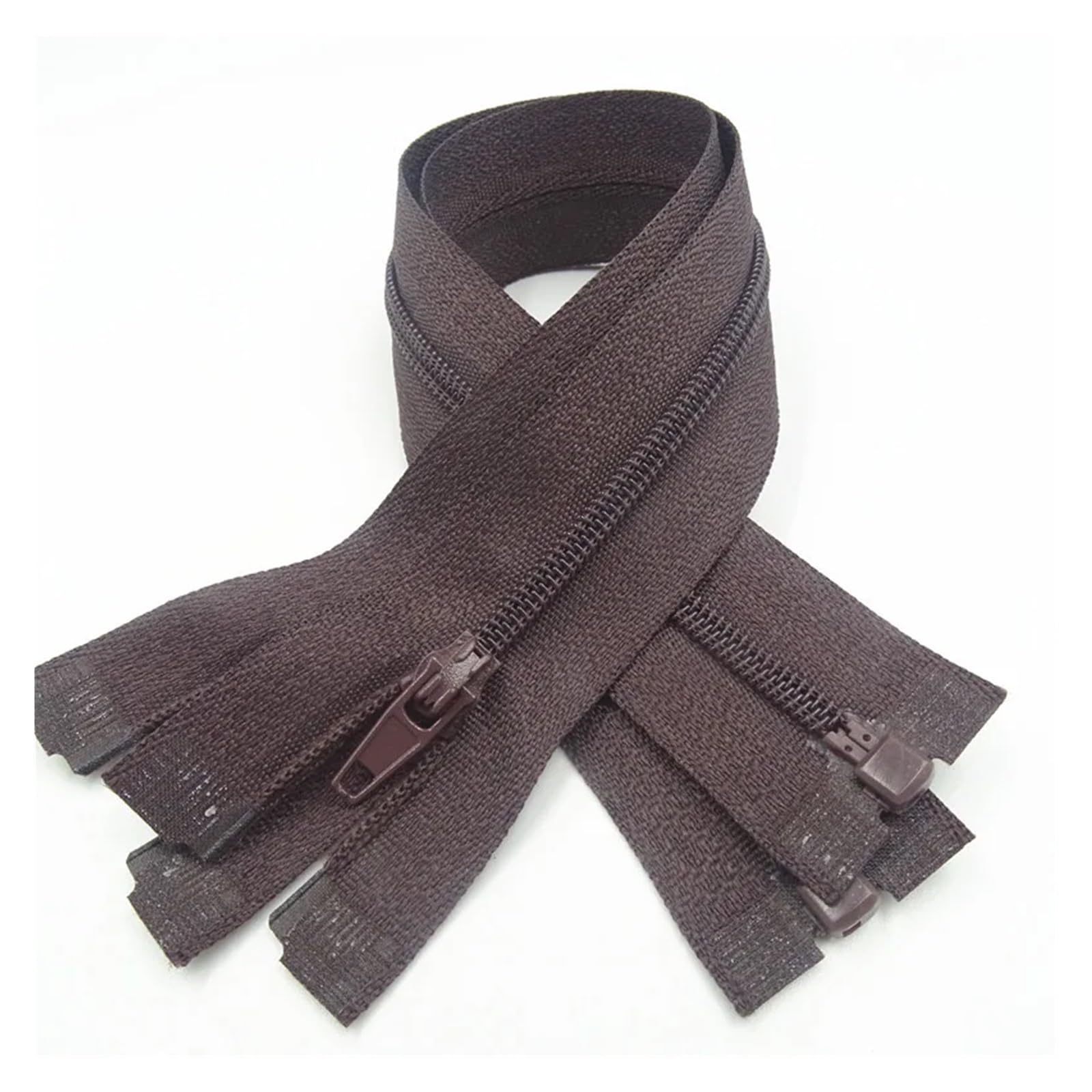 Zip, 5Pcs Open End 20Cm-60Cm Suitable for Garment Sewing Process(Coffee,50CM-5PCS)