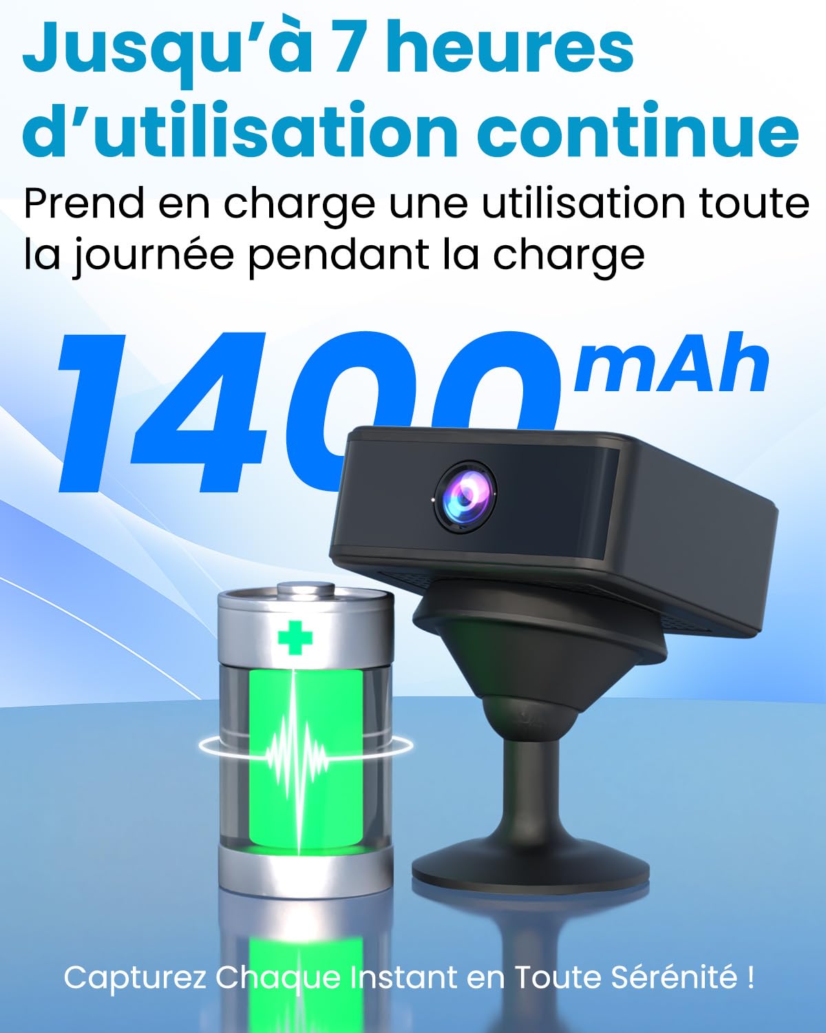 Camera de Surveillance Sans Internet, 4K Mini Camera Espion sans Fil