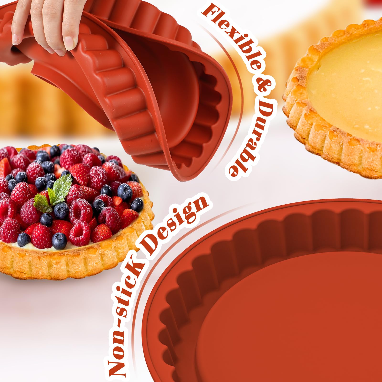 webake Moule à tarte aux fruits - 26 cm - En silicone - 1 pièce - Moule à gâteau - Moule à gâteau - Moule à gâteau - Moule à gâteau - Moule à gâteau - Moule à gâteau - Moule à gâteau