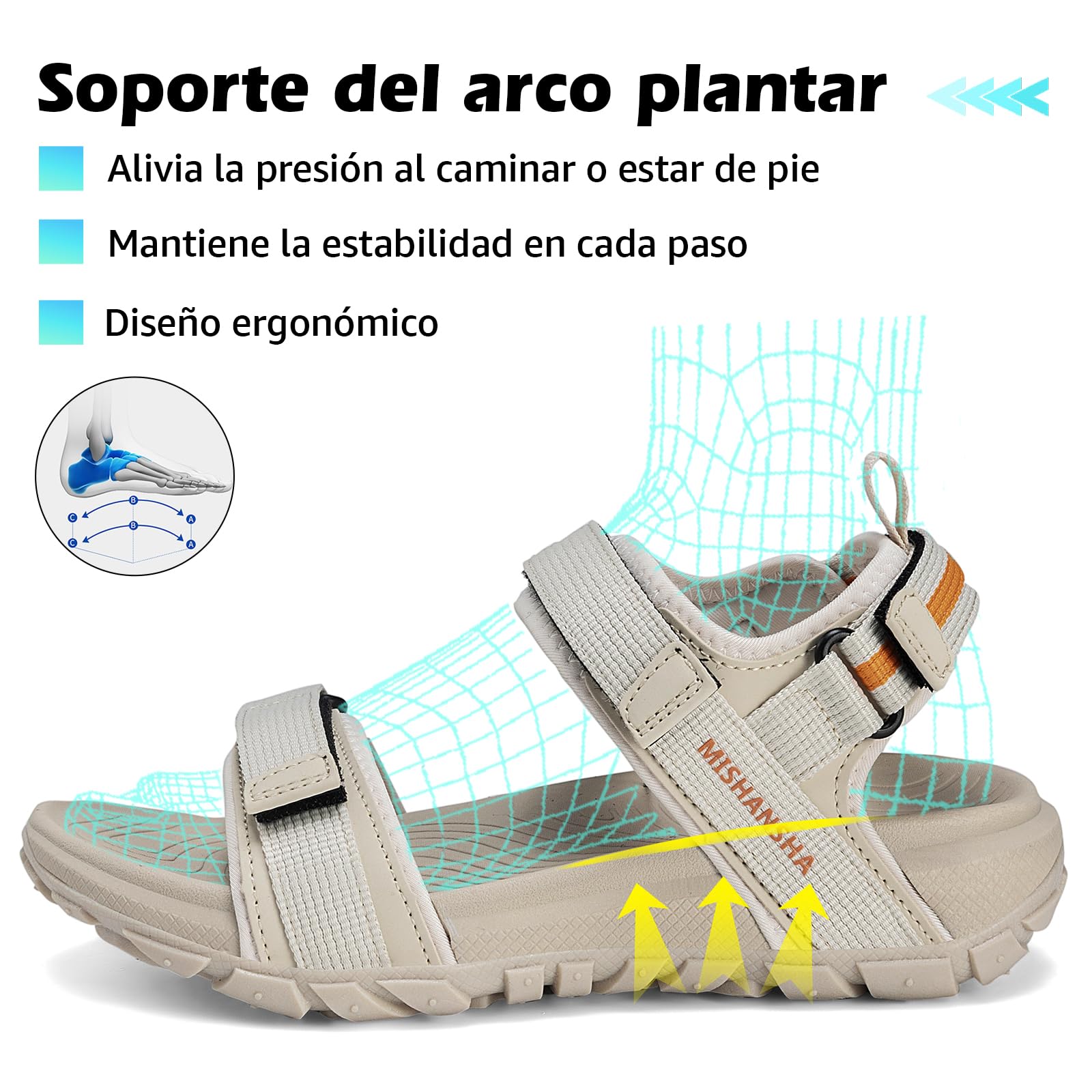 Mishansha Sandalias Mujer Verano Zapatos Trekking Deportivas con Punta Abierta Playa al Aire Libre 36-42 EU - 4