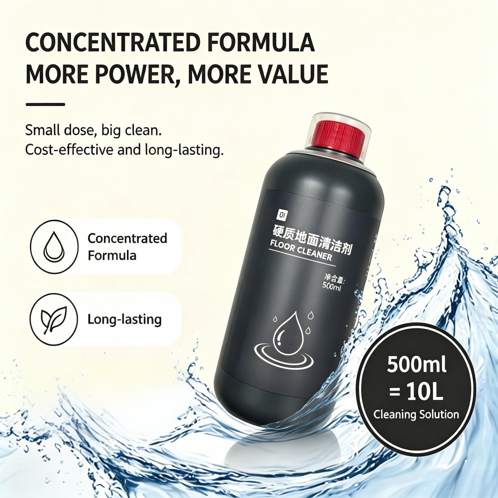 Detergente Pavimenti Concentrato, Compatibile Con Dyson WashG1 | Detergente concentrato for pavimenti duri da 500 ml, formula delicata a bassa schiuma. Nessun danno al pavimento(2pcs)