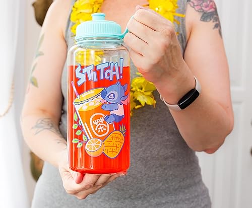 Miniatura 6 de Disney Lilo & Stitch Bubble Tea Botella de agua de plástico con tapa deportiva resistente a fugas | Capacidad para 34 onzas