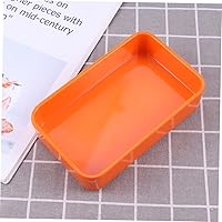 Vista 9 de Bandeja de utensilios Bandeja rectangular Plato de barbacoa de plástico Plato de olla caliente Vajilla Restaurante Hogar Buffet (naranja) Pallet