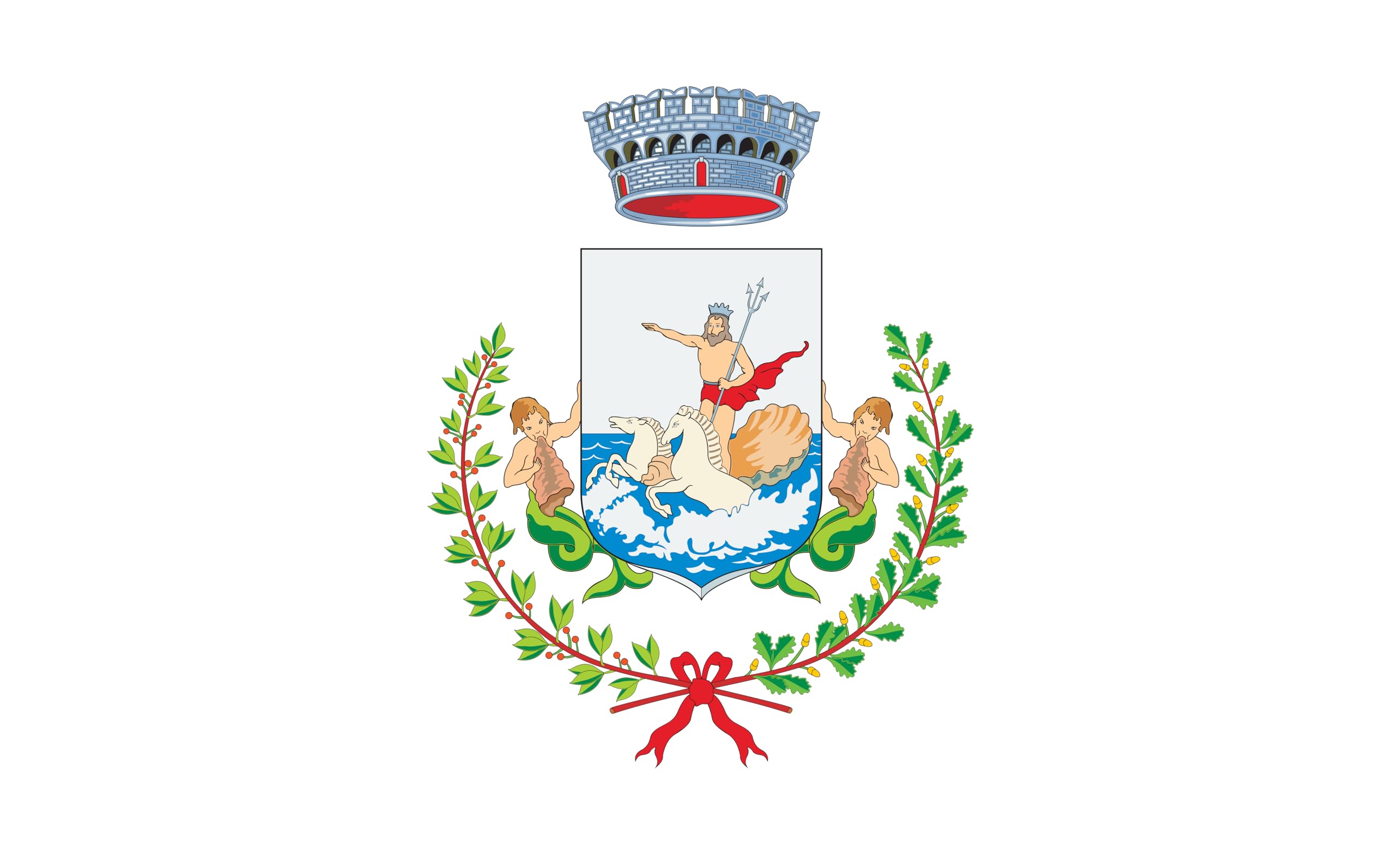 Drapeau de ville Nettuno marine flag Italie grand format 335 x 200 cm