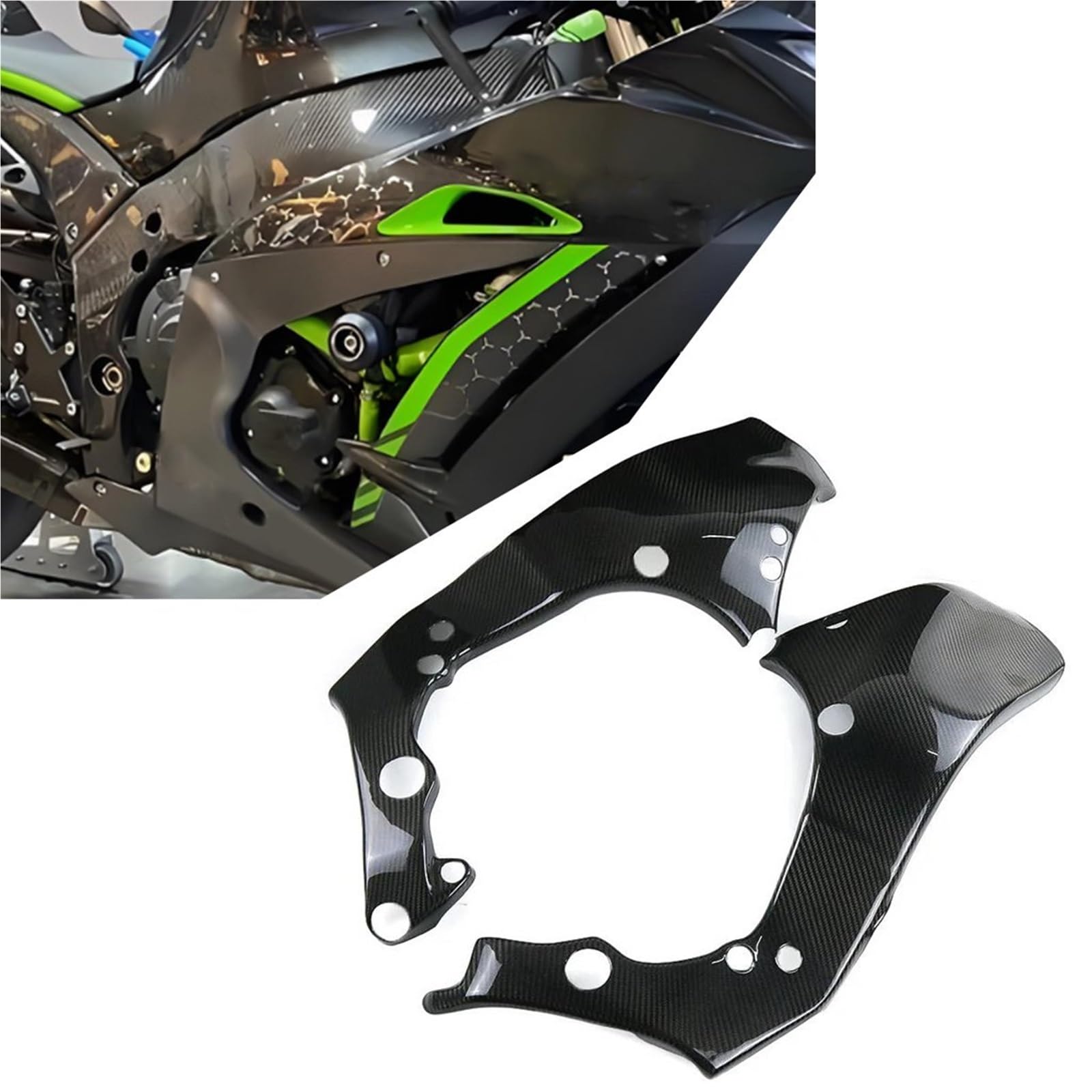 Motorradteil Für ZX10R 2016–2023 2017 2018 2019 2020 2021 2022 Motorradzubehör Carbonfaser-Rahmenabdeckungen, Seitenschutz, Verkleidungsschutz