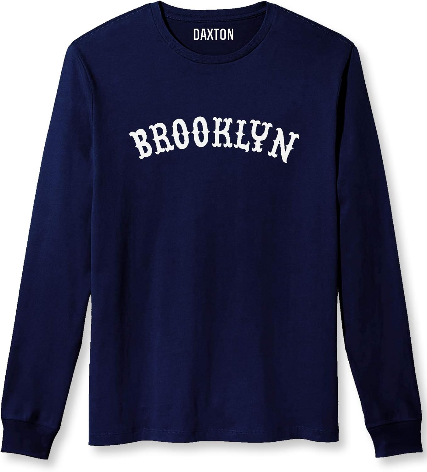 Daxton Retro Brooklyn Arch Font Long Sleeves T Shirt Soft Medium Weight Cotton
